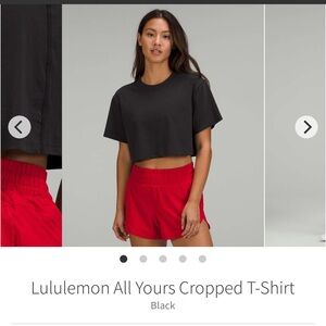 Lululemon All Yours Cropped T-Shirt Black NWT size 6